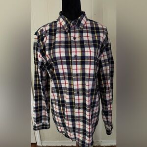 L.L. Bean Navy and Red Plaid Shirt